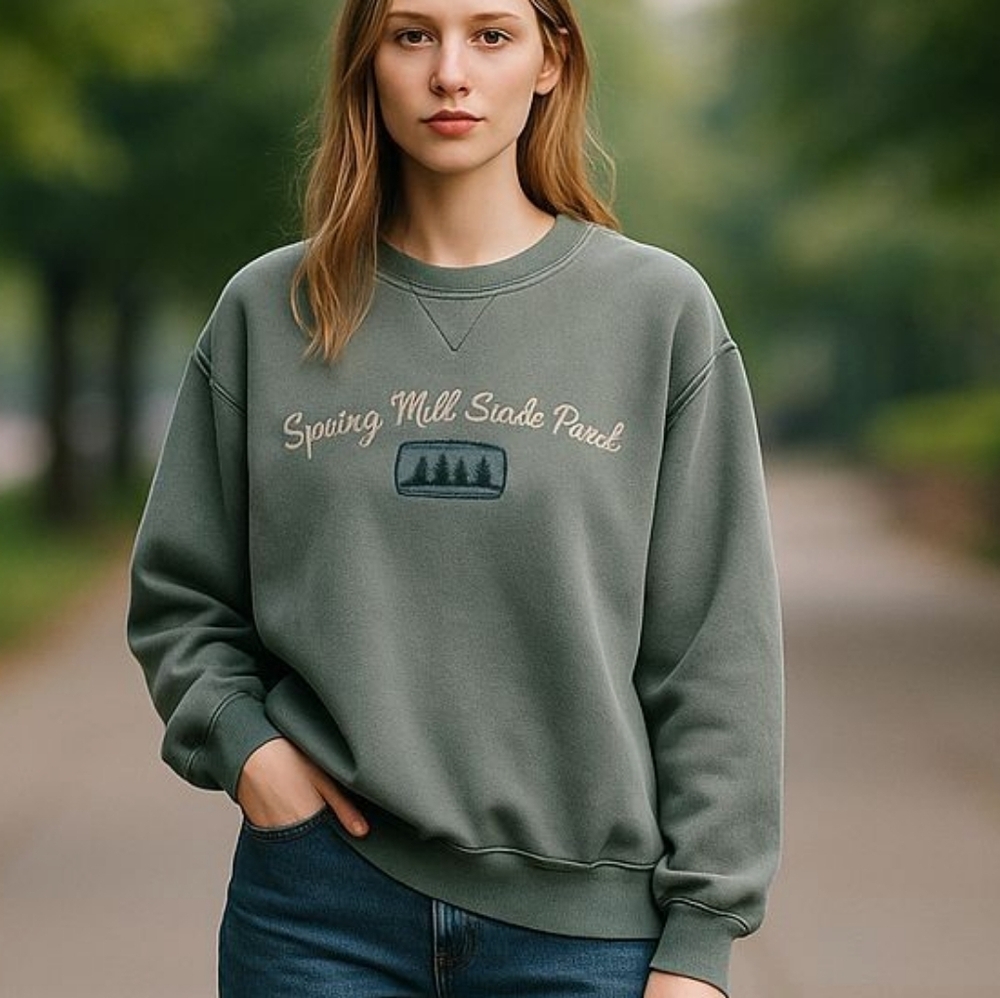 Vintage Spring Mill State Park Oversized Sweatshirt. Size Large